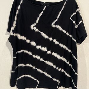 INC International Concepts Top Black Tie Dye Silver Studs 3X 90s Y2K FairyGothic